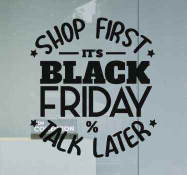 Black Friday black stickers - TenStickers