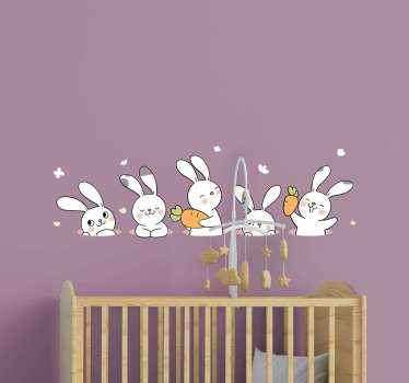 little rabbit life cartoon sticker - TenStickers