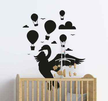 Flying Hot Air Balloons wall sticker for kid - TenStickers