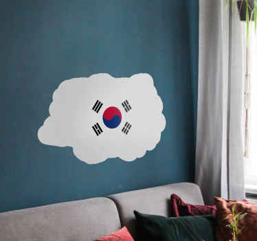 붓 스토크 대한민국 국기 스티커 - TenStickers