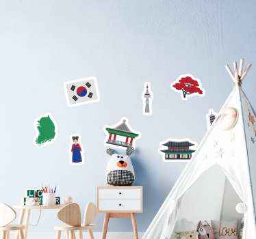 전통 이미지 팩 국가 스티커 - TenStickers