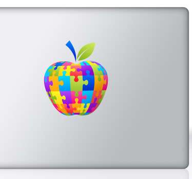 Vinilo manzana puzzle para mac - TenVinilo