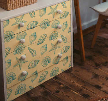 συρμένα κοχύλια και αστερίες επίπλων - TenStickers