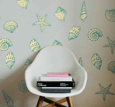Sticker coquillages effet peint à la main - TenStickers