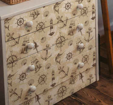 Vinilo para mueble Objetos marinos - TenVinilo