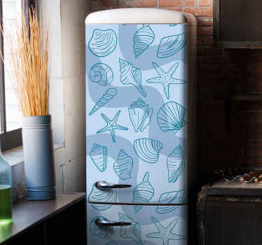 Sticker frigo motifs de coquillages - TenStickers