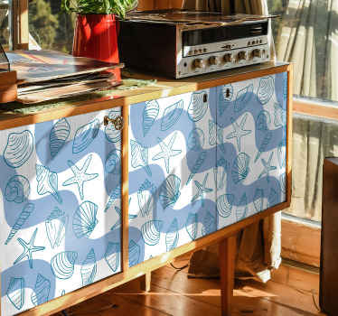 Vinilo patrón de conchas marinas - TenVinilo