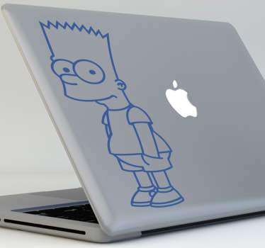 Este autocolante de programas de TV para PC do desenho de Bart Simpson em linha, é perfeito para tornar o teu computador num dispositivo único!