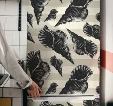 Hand draw seashell vintage FRIDGE sticker - TenStickers