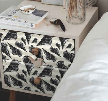 Kézzel felhívni kagyló vintage bútor matrica - TenStickers