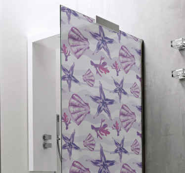 Autocolant violet cu ecran de duș - TenStickers