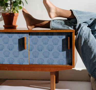 αυτοκόλλητο επίπλων με μπλε αποχρώσεις θαλασσινών κοχυλιών - TenStickers