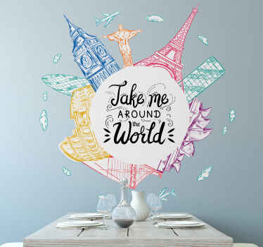 動物 シール 有名なランドマークのイラスト - TENSTICKERS