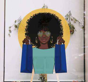 Fenster Aufkleber Frau mit brille schwarzer freitag verkauf - TenStickers