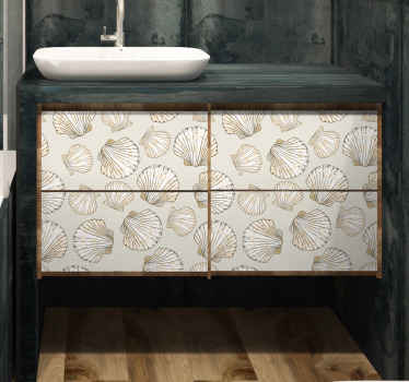 Nagy és kis tengeri kagylókból bútor matrica - TenStickers