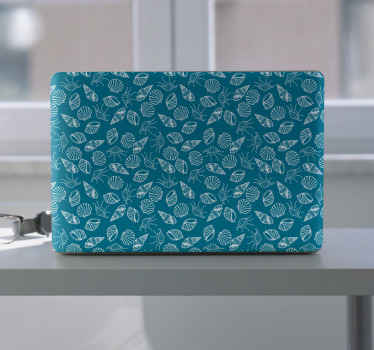Leaves and Shells Pattern laptop skin - TenStickers