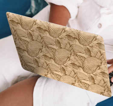 Vinilo para portátiles patrón conchas vintage - TenVinilo