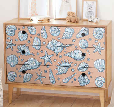 αυτοκόλλητο επίπλων σκίτσων κοχυλιών - TenStickers