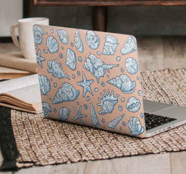 Schiță scoică autocolant piei laptop - TenStickers