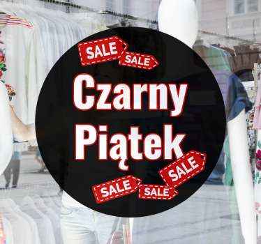 Naklejka na szyby Czarne kółko w czarny piątek - TenStickers