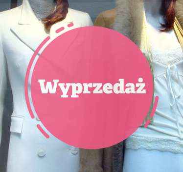 Naklejka na szyby Sprzedaż różowe kółko - TenStickers
