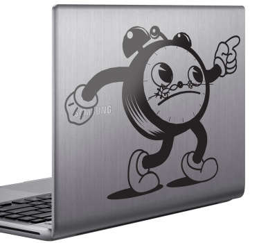 Comic Clock Laptop Sticker - TenStickers