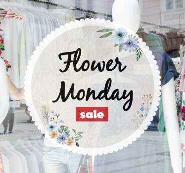 Sticker soldes annonce de vente de fleurs - TenStickers