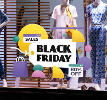Geometric shapes black Friday sales stickers - TenStickers