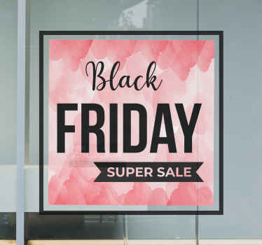 Pink watercolor splash sale black Friday decal - TenStickers