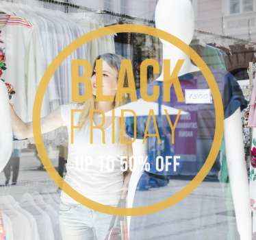 Golden Rings Black Friday  black friday stickers - TenStickers