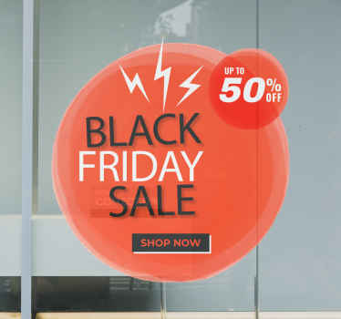 Customisable red circle black Friday decal - TenStickers