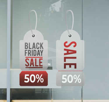 Naklejka dwie metki z obniżką na Black Friday - TenStickers