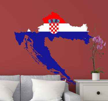 Naljepnica zastave mapa hrvatske države - TenStickers