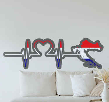 Naljepnica heart beat hrvatska ljubavna naljepnica - TenStickers