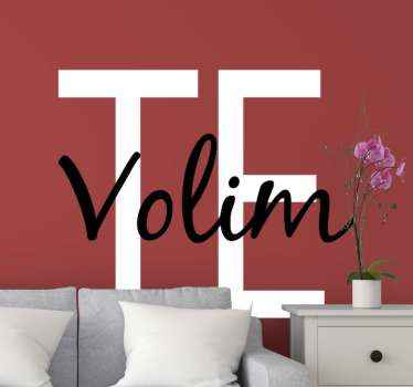 Volim te u hrvatskom tekstualnom zidnom naljepnici - TenStickers