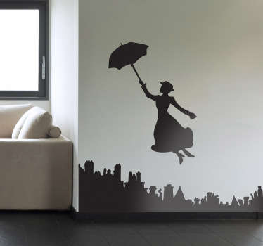 Naljepnica mary poppins silueta - TenStickers