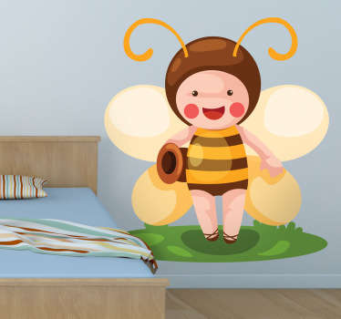 Kids Bee Costume Wall Sticker - TenStickers