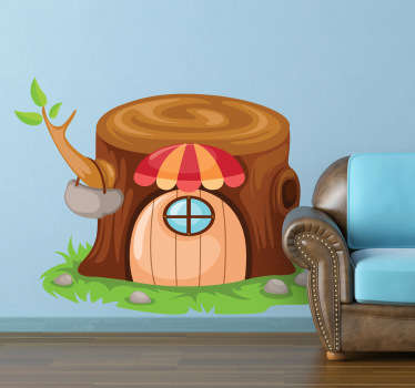 Tree Trunk Home Kids Sticker - TenStickers