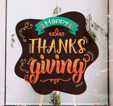 Yellow and orange thanksgiving window sticker - TenStickers