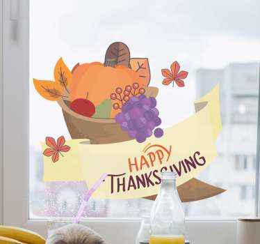 Thanksgiving cornucopia window sticker - TenStickers