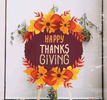 Thanksgiving leaf paint window decal - TenStickers