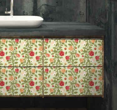 Vinilo para mueble Conjunto de rosas vintage - TenVinilo