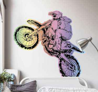 Rainbow rider motorbike sticker - TenStickers