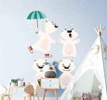 Christmas polar bear christmas sticker - TenStickers