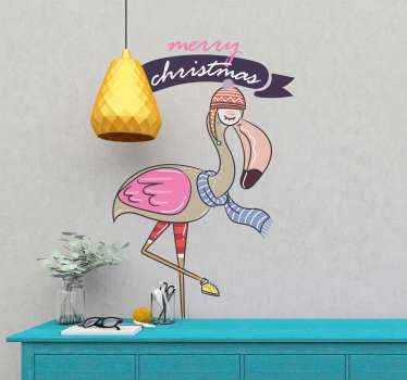 Vinilo navidad con flamenco adornado - TenVinilo