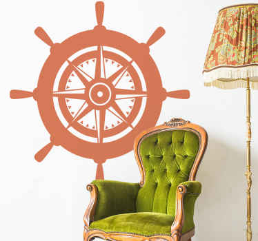 Adesivo murale rugby ruota del timoniere marino - TenStickers