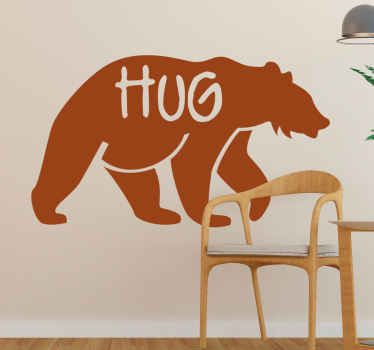 Bear hug silhouette animal wall sticker - TenStickers