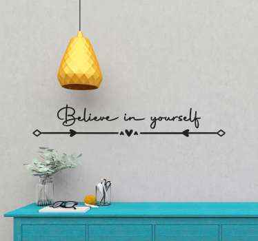 Vinilo frases cree en ti con flechas - TenVinilo