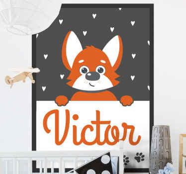 Adorable Fox Illustration wall stickers for kids - TenStickers