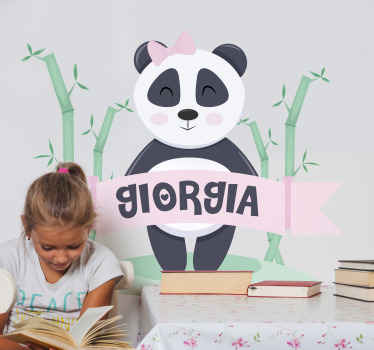 Baby panda girl with name Childrens    Sticker - TenStickers